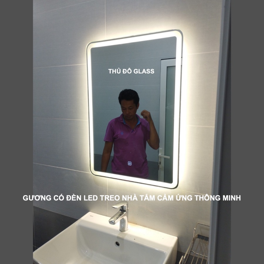 Gương có đèn led cảm ứng treo nhà tắm Thanh Oai Hà Nội